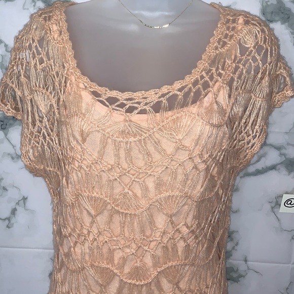 Blush Knit Double Layer Overlay Tank Dress Arden B - Picture 5 of 16